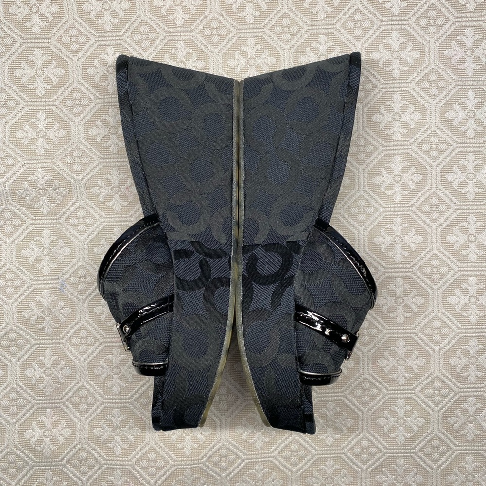 Coach Carissa Black Canvas Logo Wedges - Picture 4 of 9